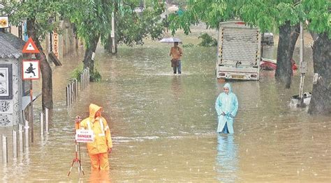 Mumbai Hit By Heavy Rainfall Triggers Fears Of Floods Cities News