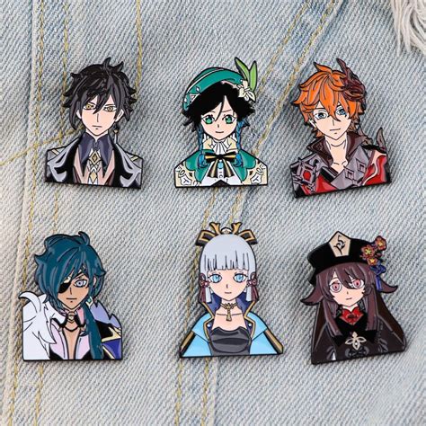 Insignias Md Hu Tao Zhongli Stuff Con Broches De Anime En La Ropa