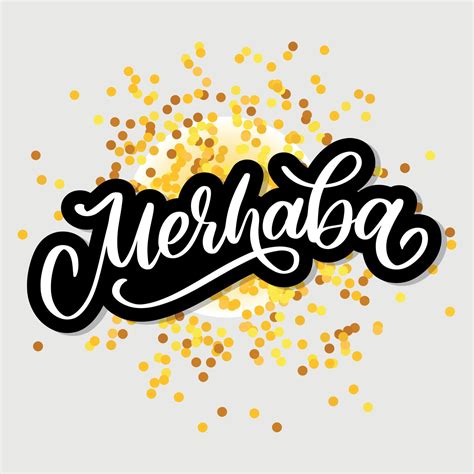 Merhaba Hand Drawn Black Vector Calligraphy Isolated on White ...