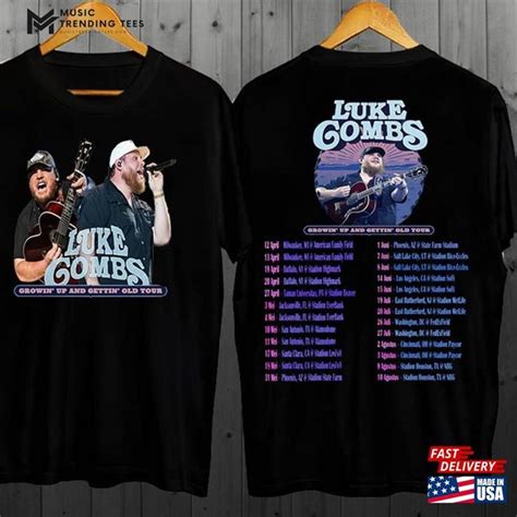 Luke Combs 2024 Tour Growing Up And Getting Old T Shirt Merch Country