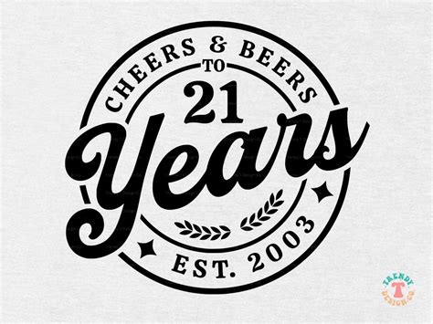 21st Birthday Svg Png 2003 Birthday Svg Retro Vintage Cheers