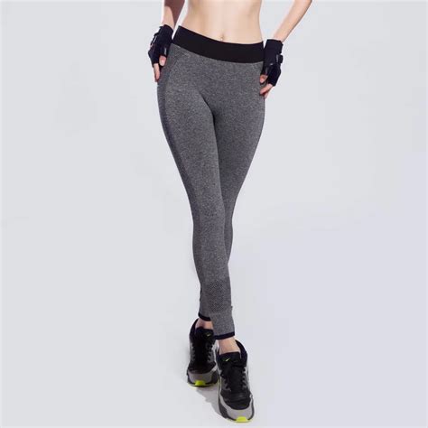 Womens Tight Sports Pants Fitness Quick Dry Splicing Professional High