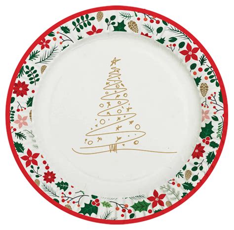 25cm Deluxe Christmas Dinner Paper Plate 30 Pack