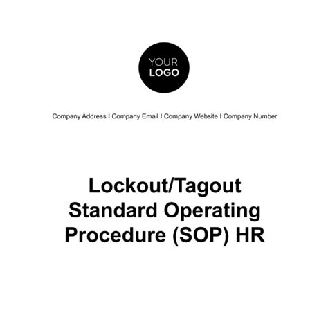 Lockout Tagout Standard Operating Procedure Sop Hr Template Edit