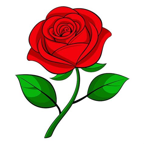 Beautiful Red Rose Clipart Illustration Premium AI Generated Vector