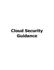 Cloud Security Pdf Cloud Security Guidance Contents 1 Cloud Security