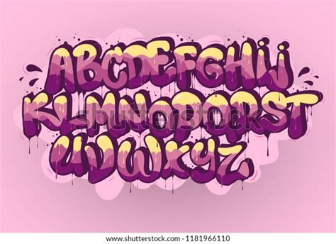 Graffiti Font On Pink Background Stock Vector (Royalty Free) 1181966110