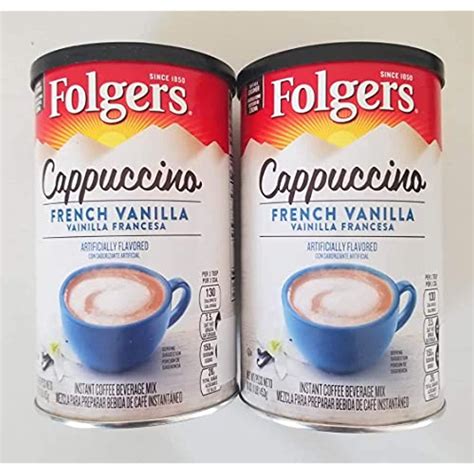 Folgers Instant Cappuccino French Vanilla Caffeinated 16 Oz 2 Pack