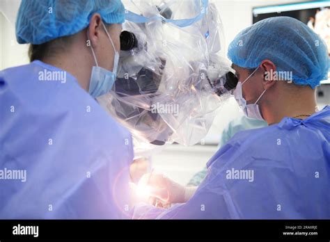 Treatment Of A Brain Aneurysm Surgical Operation On The Brain A Team