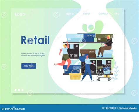 Retail Vector Website Landing Page Design Template Stock Vector