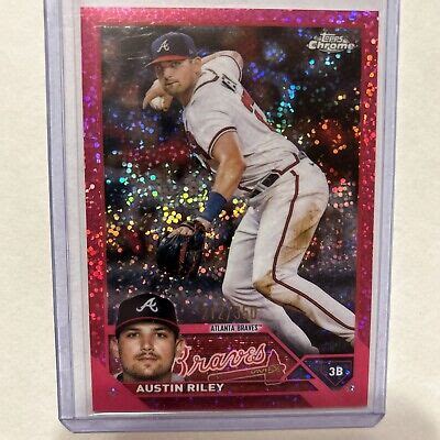 Topps Chrome Magenta Speckle Refractor Austin Riley Ebay