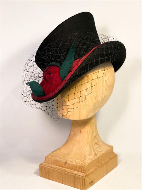 Asymmetric Top Hat Black Wool Felt Hat Women Men Hat Unisex Etsy