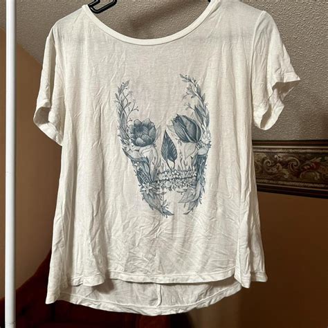 American Eagle Soft Sexy Line Floral Blue Skull Depop