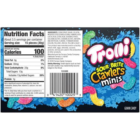trolli sour brite crawlers mini gummi candies oz ct