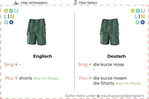 Kurze Hose Auf Englisch Schrift Und Aussprache Mit Bildern