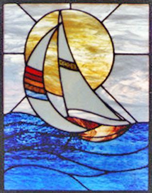 Sailboat Stained Glass Outdoor Gardening Garden Decoration