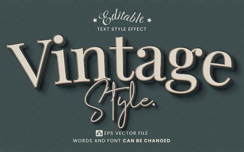 Efecto De Texto De Estilo Vintage Vector Premium