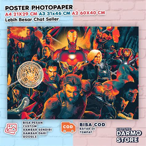 Jual Poster Ironman Hiasan Dinding Marvel Superhero Pahlawan Super