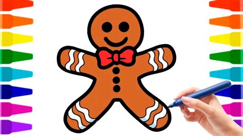 How To Draw A Gingerbread Man Step By Step Youtube