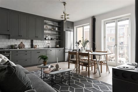 Beautiful Living Kitchen In Grey Coco Lapine Designcoco Lapine Design