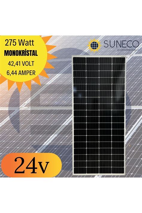 Suneco 275 Watt B Kalite Half cut Monokristal Solar Güneş Paneli 24volt