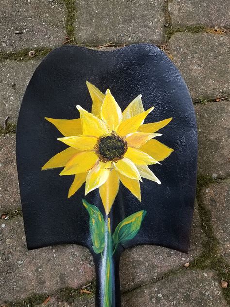 Shovel Sunflower Upcycled Shovel Painted Shovel Sunflower Etsy