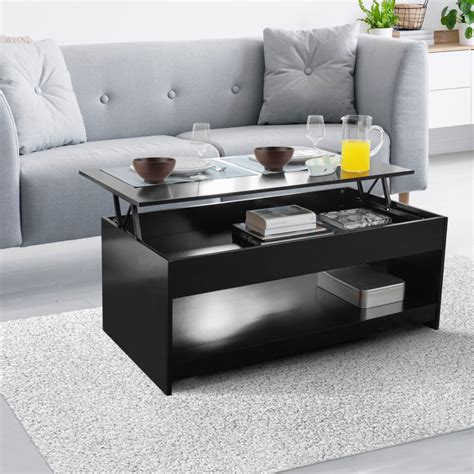 Table Basse Plateau Relevable Soa Bois Noire