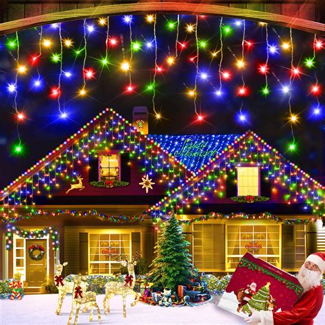 XURISEN 132ft Christmas Lights Decorations Outdoor, 1280 LED 8 Modes ...