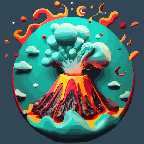 Premium Vector Illustration Of Volcano Eruption Volcano In Cartoon