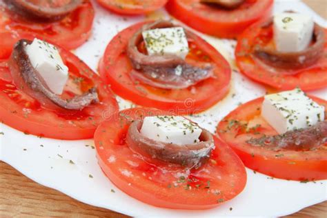 Tasty Tomato Slices With Cheese Stock Image Image Of Dairy Basil