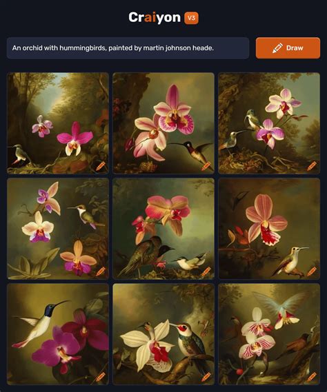 Orchids and Hummingbirds : r/dallemini