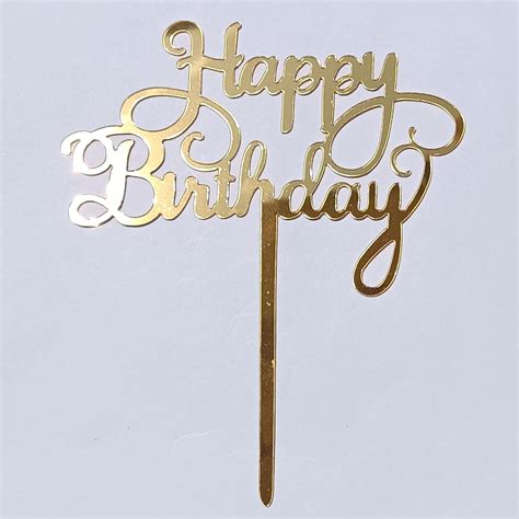 Amazon Cake Topper Golden Acrylic Happy Birthday Decorations Party