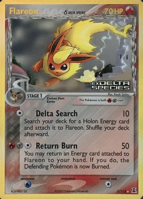 2005 Pokemon Ex Delta Species Flareon Reverse Foil 5 Tcg Vcp Price Guide