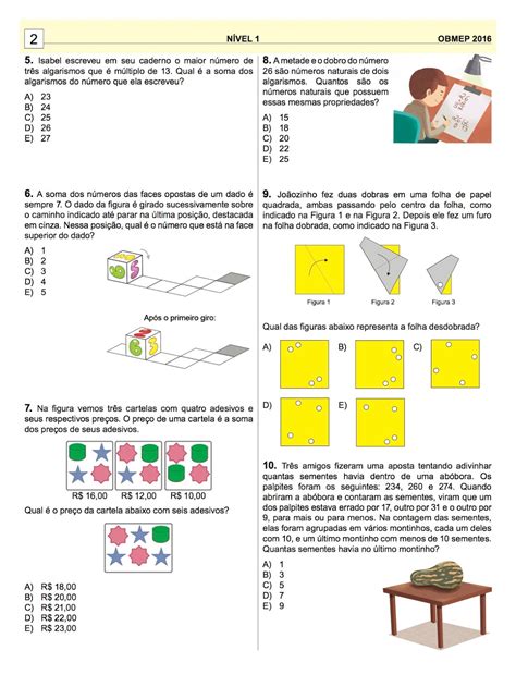 Estudando Matem Tica Banco De Quest Es Prova Obmep Fase N Vel