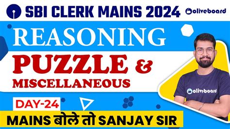 SBI Clerk Mains Reasoning 2024 Puzzle And Miscellaneous Reasoning For