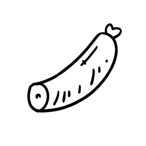 Premium Vector Vector Illustration Of Hand Drawn Sausage Outline