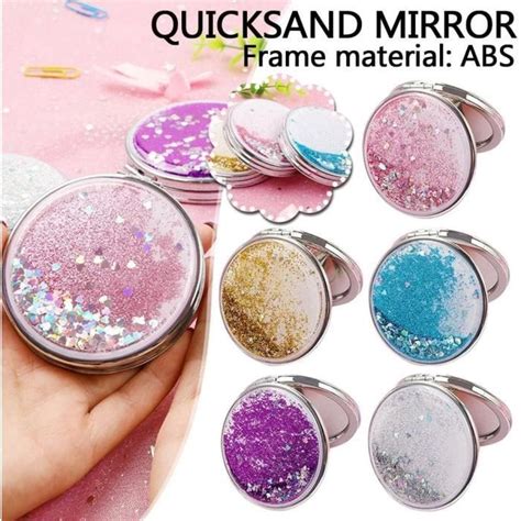 Quicksand Petit Miroir Portable Grossissant Sur Pied Carré Mignon De