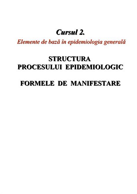 PDF Curs 2 Procesul Epidemiologic DOKUMEN TIPS