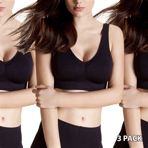 Comfort Bra And Yoga Crop Top With Removable Pads 3 Pack Sodacoda