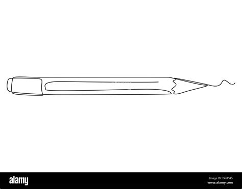 One continuous line drawing of pencil. Thin Line Illustration vector concept. Contour Drawing ...