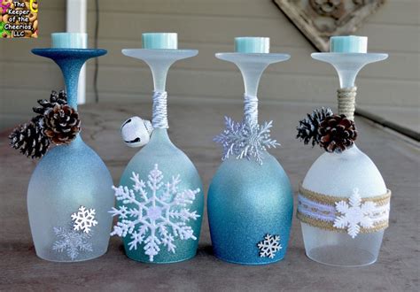 Winter Wonderland Wine Glasses Candle Holders The Keeper Of The Cheerios