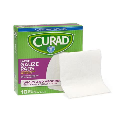 CURAD Sterile Nonwoven Gauze Pad Large 4x4 240Ct