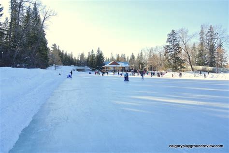 Skating at Bowness Park Lagoon - calgaryplaygroundreview.com