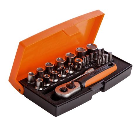 Bahco SL25 1 4 Drive Ratchet And Socket Set 25 Pcs Power Tool World