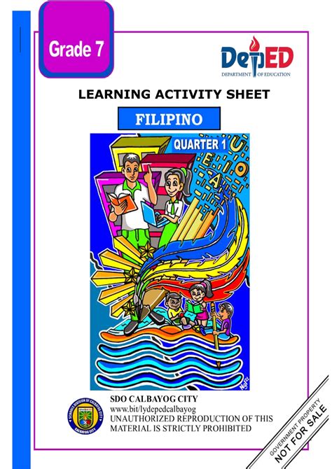 Las Q1 Filipino 7 Las Learning Activity Sheet Talaan Ng Nilalaman