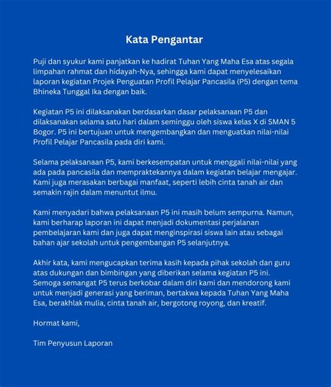 20 Contoh Kata Pengantar Laporan Yang Baik Dan Benar