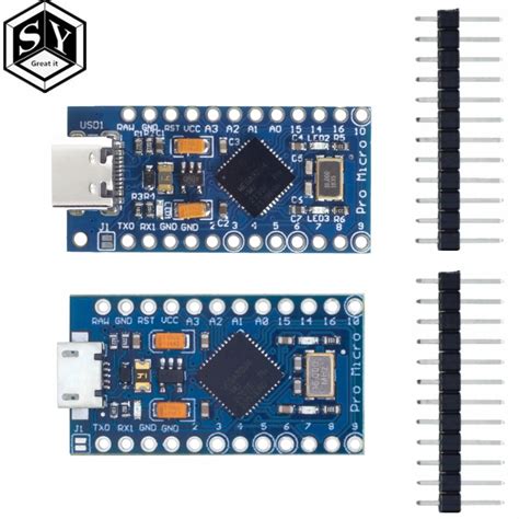 Pro Micro Atmega32u4 5v 16mhz Substituir Atmega328 Para Arduino Type C