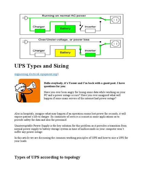 UPS Types and Sizing | PDF | Power Inverter | Rectifier