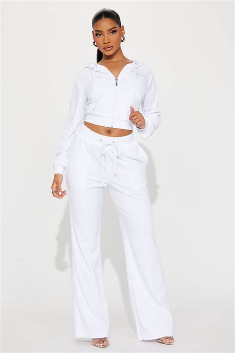 Og Bride Soft Velour Pant Set White Fashion Nova Matching Sets Fashion Nova