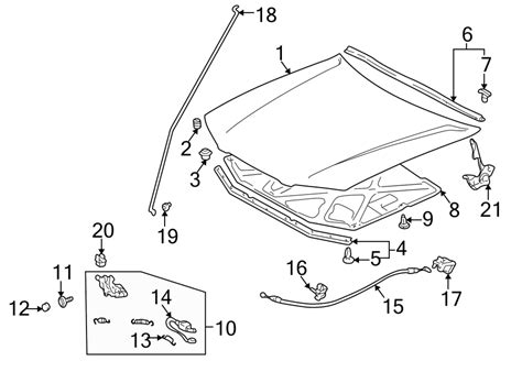 Diagram HOOD COMPONENTS For Your Toyota Camry